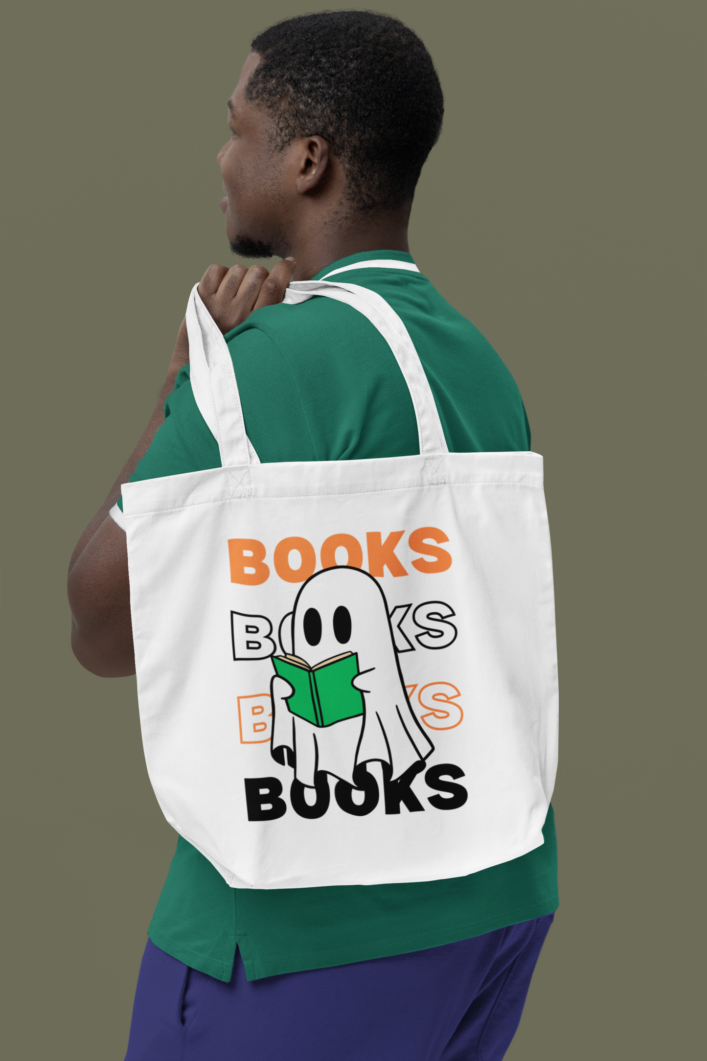 Books Books Books Books Ghost Tote Bag 👻📚