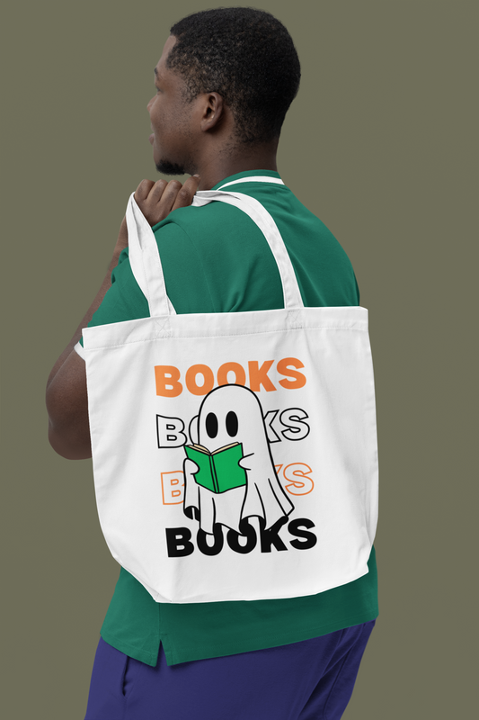 Books Books Books Books Ghost Tote Bag 👻📚